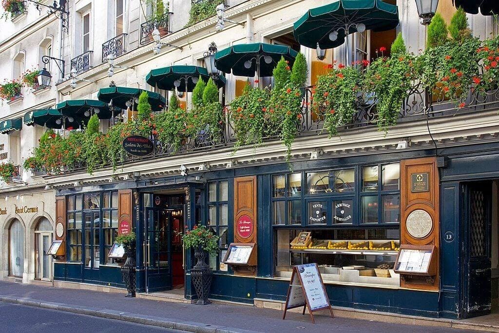 The exterior of Café Procope in Paris, where gelato was first introduced to the French public in the 1680s.